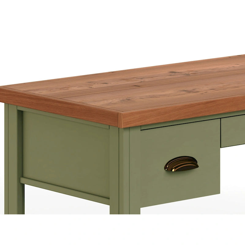 53 inch Writing Desk, No Assembly Required, Two-Tone Finish
