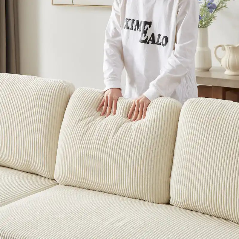 78.8 Reversible Sleeper Sofa with Pullout Bed, Comfortable Linen L-Shaped Sofa Sofa Bed, Living Room Furniture S