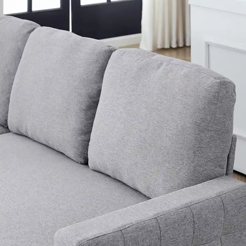 78.8 Reversible Sleeper Sofa with Pullout Bed, Comfortable Linen L-Shaped Sofa Sofa Bed, Living Room Furniture S