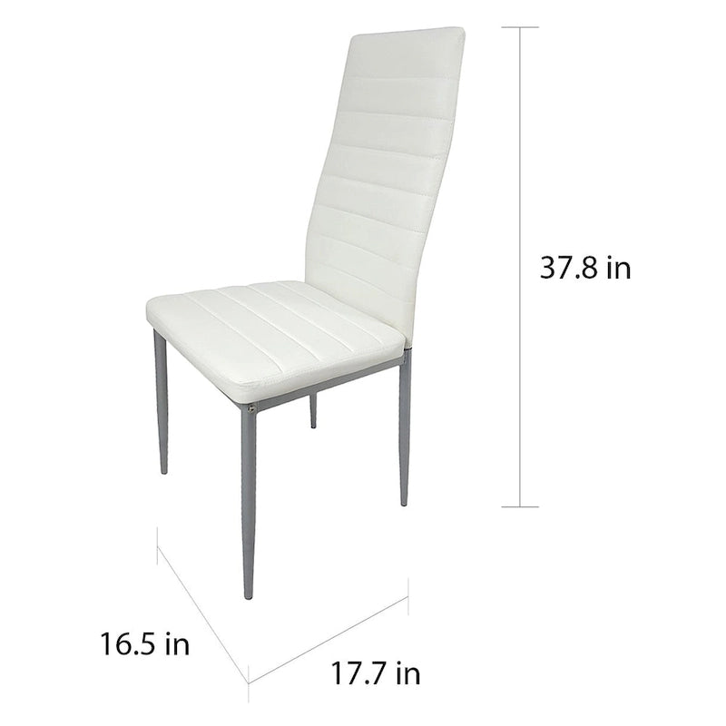 Contemporary White PVC Leather Chairs ( of 4)