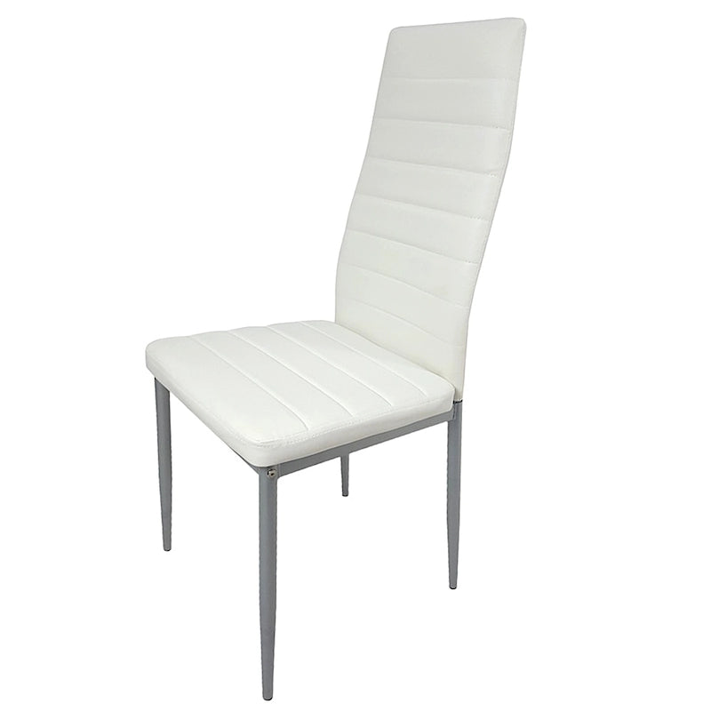 Contemporary White PVC Leather Chairs ( of 4)