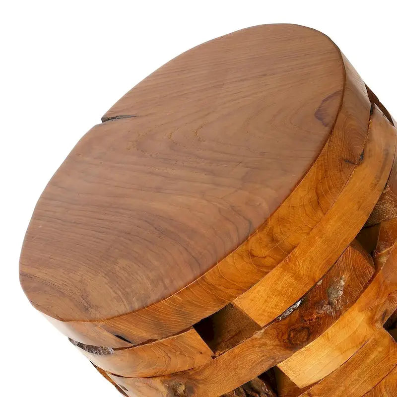 Solid Teak Wood Stump End Table