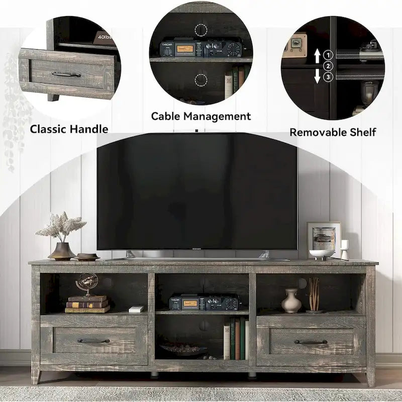 70 inch TV Stand with Storage 2 Drawers - M