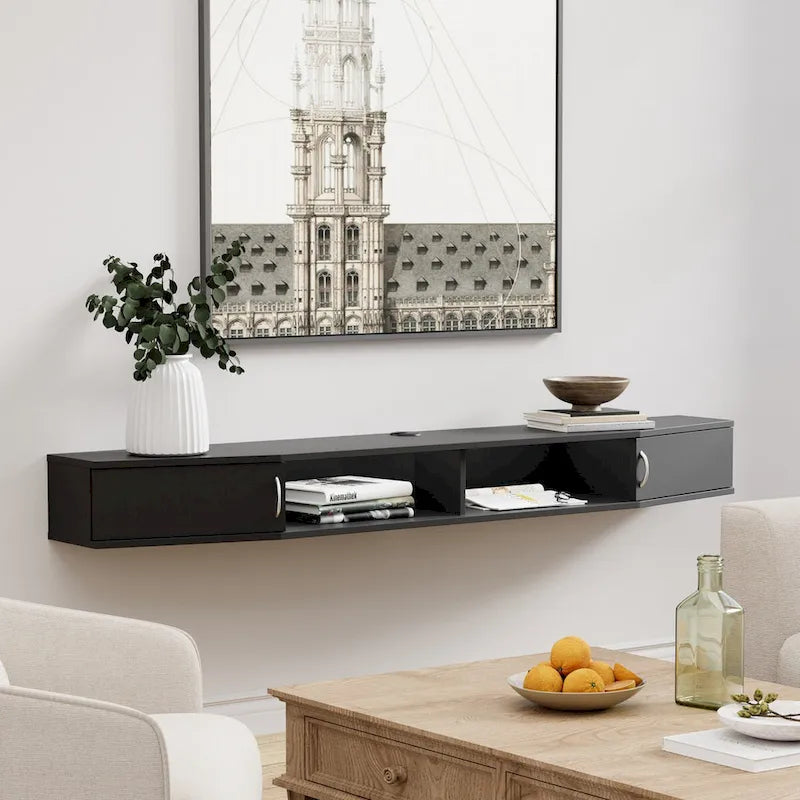 70 Floating TV Stand Wall Mounted TV Shelf Media Console
