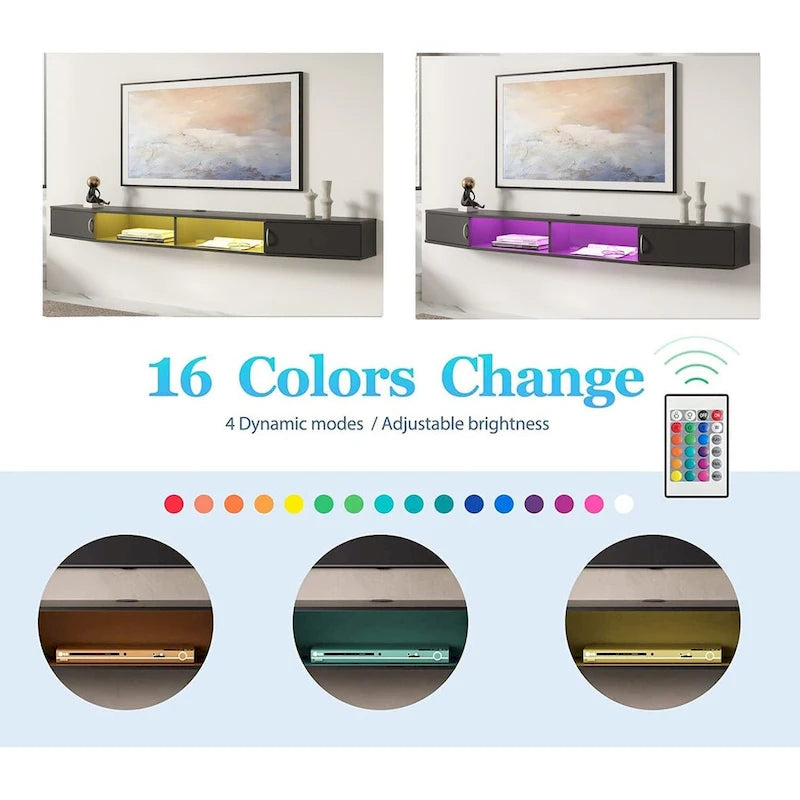 70 Floating TV Stand Wall Mounted TV Shelf Media Console