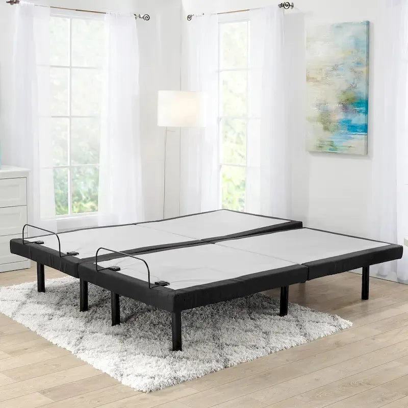 Adjustable Massaging Bed Frame Base with Wireless Remote