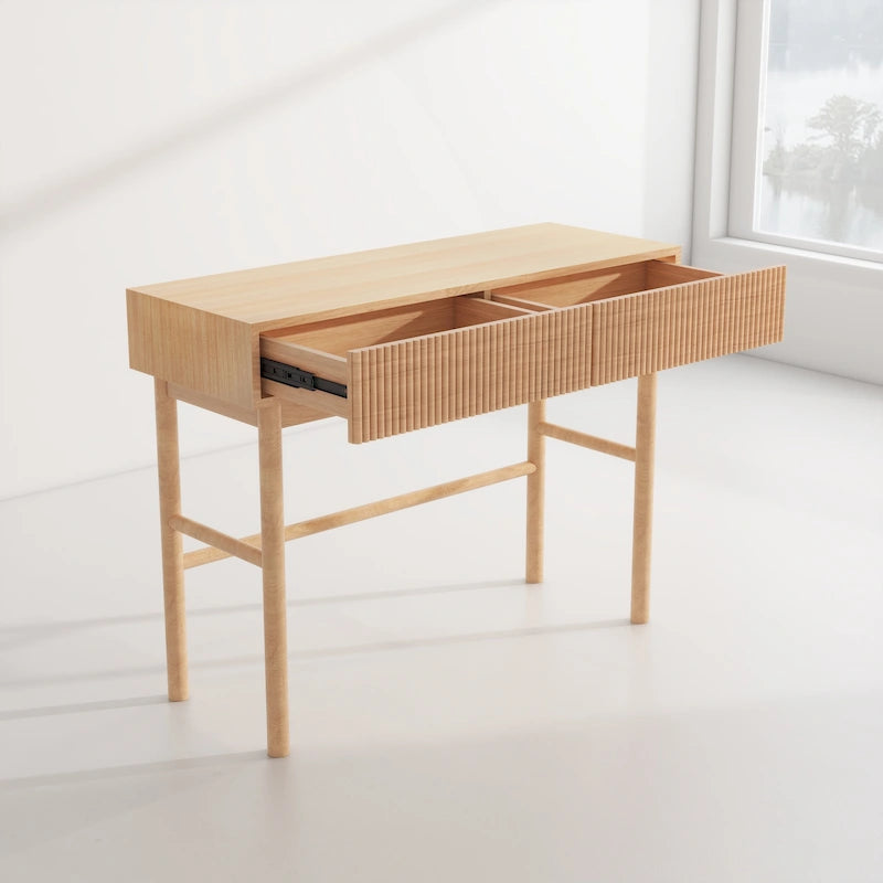 Solid Wood Console Table with 2-Drawer