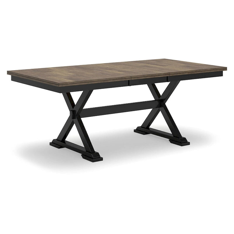 Brown/Black Dining Extension Table - 40 W x 78 D x 30.13 H