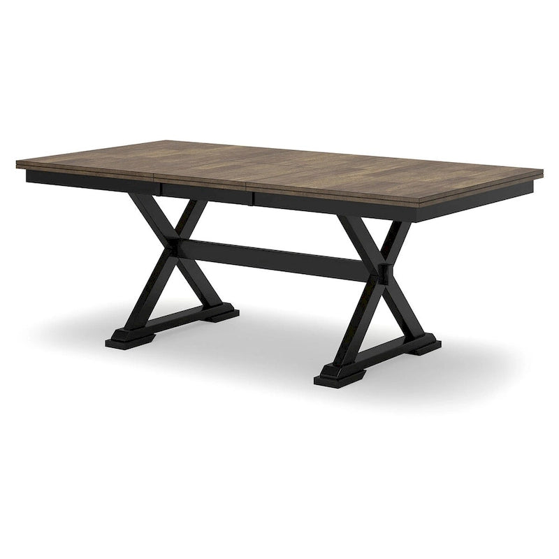 Brown/Black Dining Extension Table - 40 W x 78 D x 30.13 H