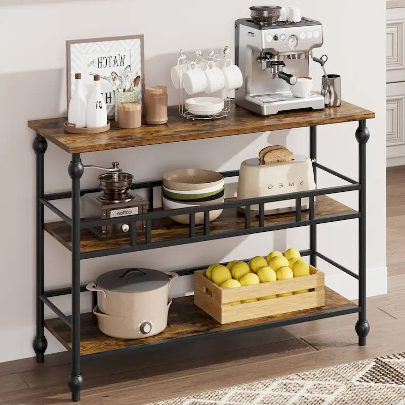 3-Tier Narrow Console Table for Entryway with Shelves
