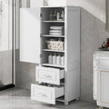Freestanding Tall Bathroom Storage Cabinet with Door, 2 Drawers and Adjustable Shelf